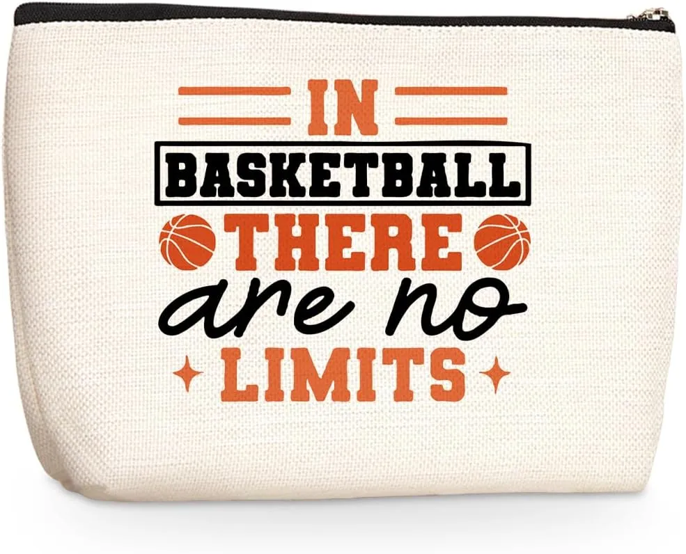 Wenboco Basketball Gifts Inspirational Makeup Bag Basketball Stuff Accessories for Women Basketball Sports Fans Girls Christmas Graduation Cosmetic Bag Basketball Coach Gifts Basketball Team Gifts