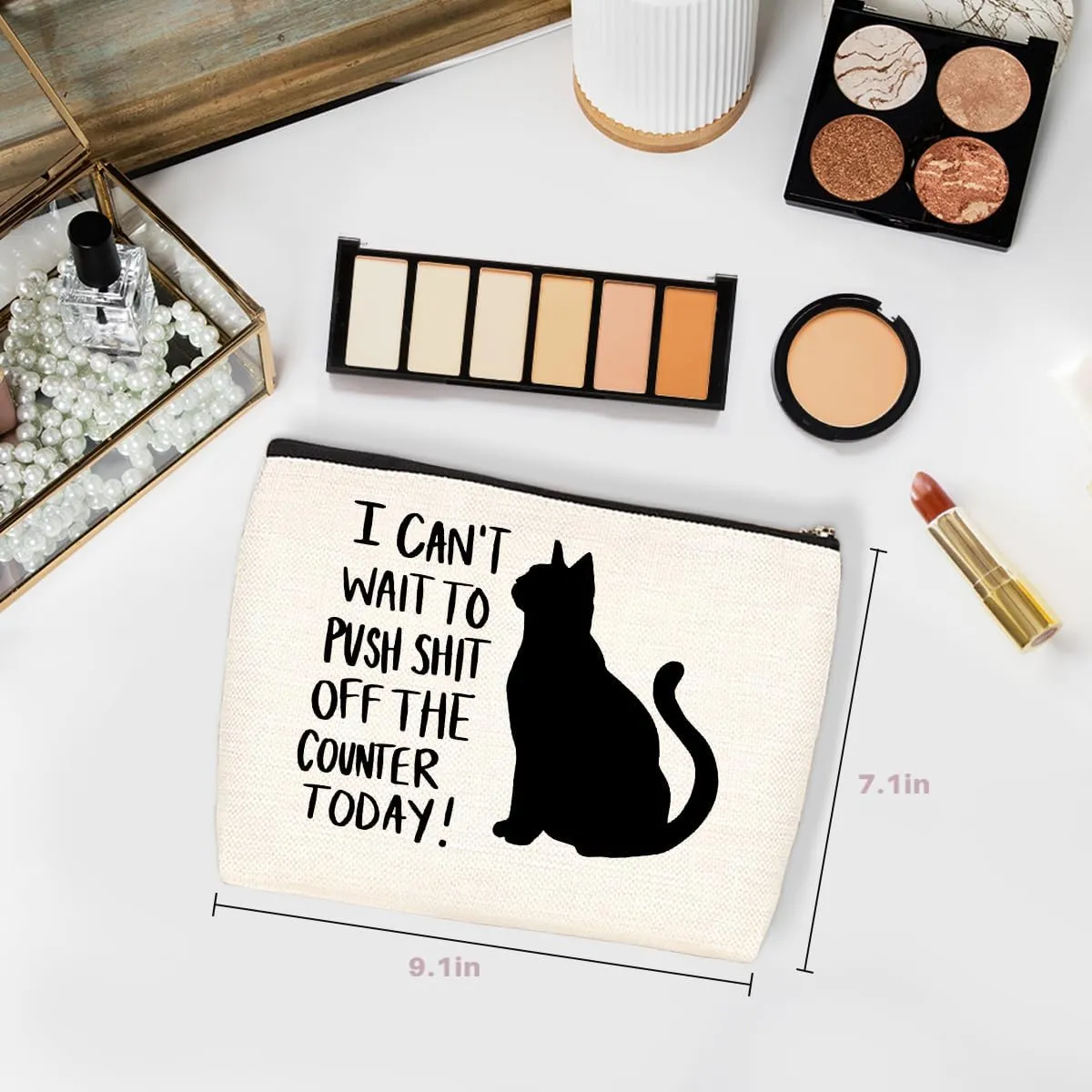 Wenboco Cat Print Fashion Makeup Bag for Women - Cat Lovers - Travel - Cosmetic Bag