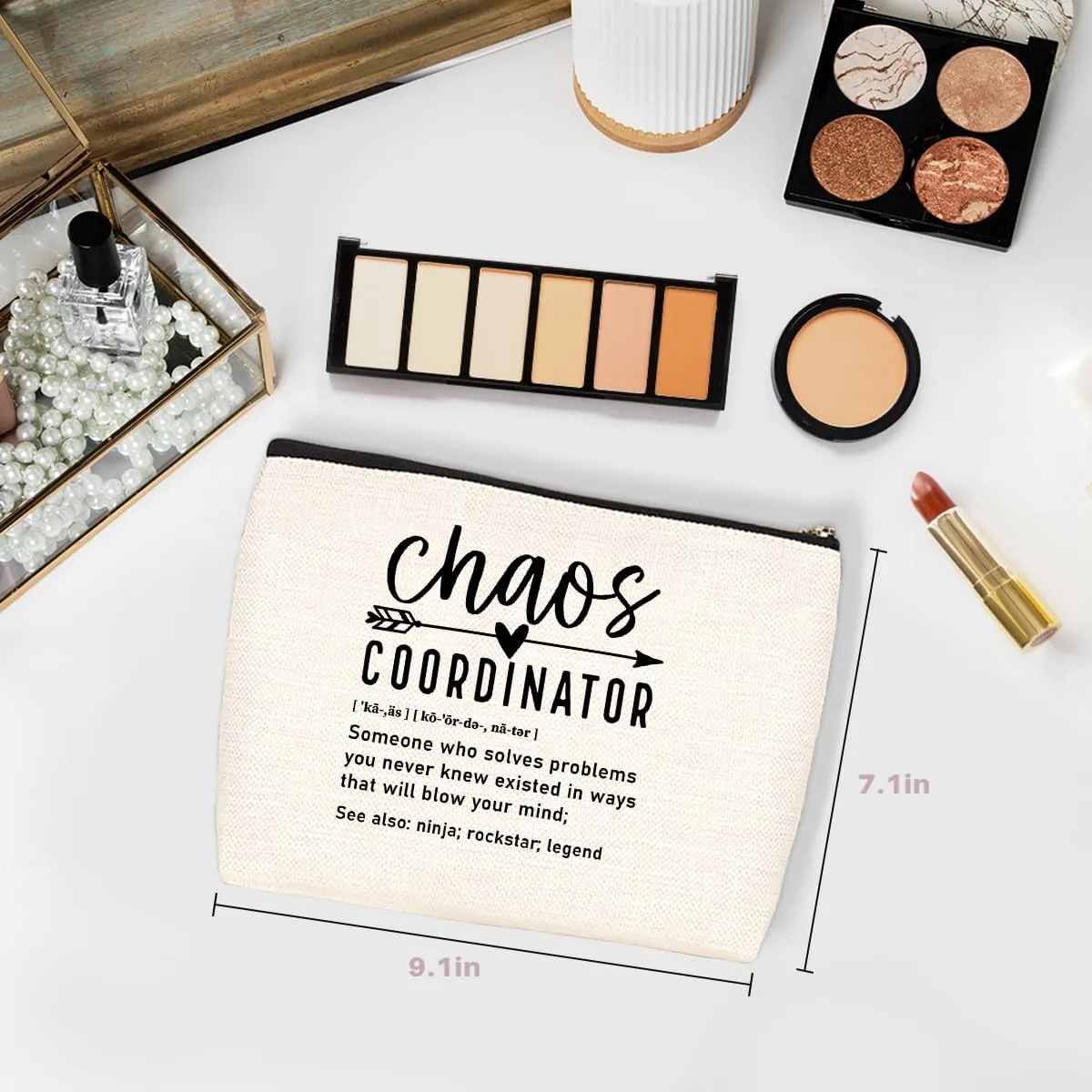 Wenboco Chaos Coordinator Makeup Bag Boss Gifts Chaos Thank You Gifts Coordinator Gifts for Women Leader Farewell Coworker Leaving Gifts Cosmetic Bag Boss Day Christmas Birthday Gifts Travel Pouch