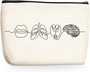 Wenboco Speech Therapy Gifts Speech Therapist Gift Makeup Bag SLP Gifts for Speech Language Pathologist Appreciation Gifts for Women Friend Her Bestie Cosmetic Bag travel pouch Christmas Birthday