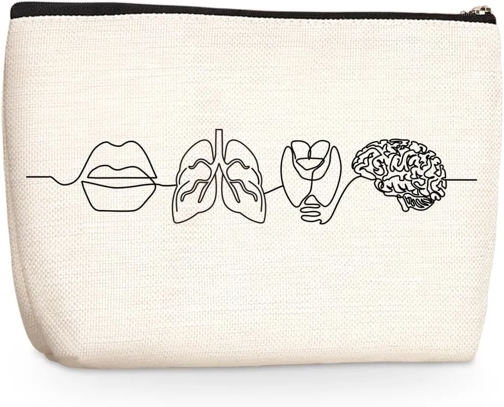 Wenboco Speech Therapy Gifts Speech Therapist Gift Makeup Bag SLP Gifts for Speech Language Pathologist Appreciation Gifts for Women Friend Her Bestie Cosmetic Bag travel pouch Christmas Birthday