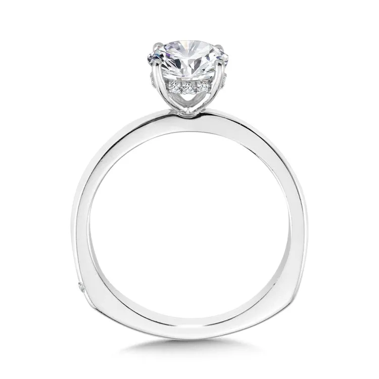WG Solitaire Hidden Halo Diamond Engagement Ring