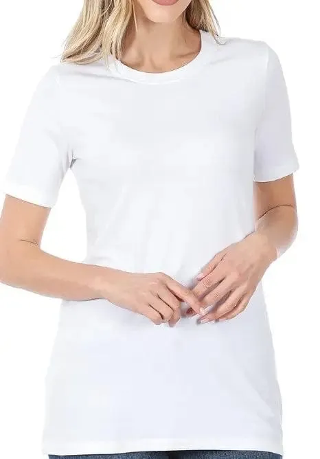 White cotton short sleeve shirt
