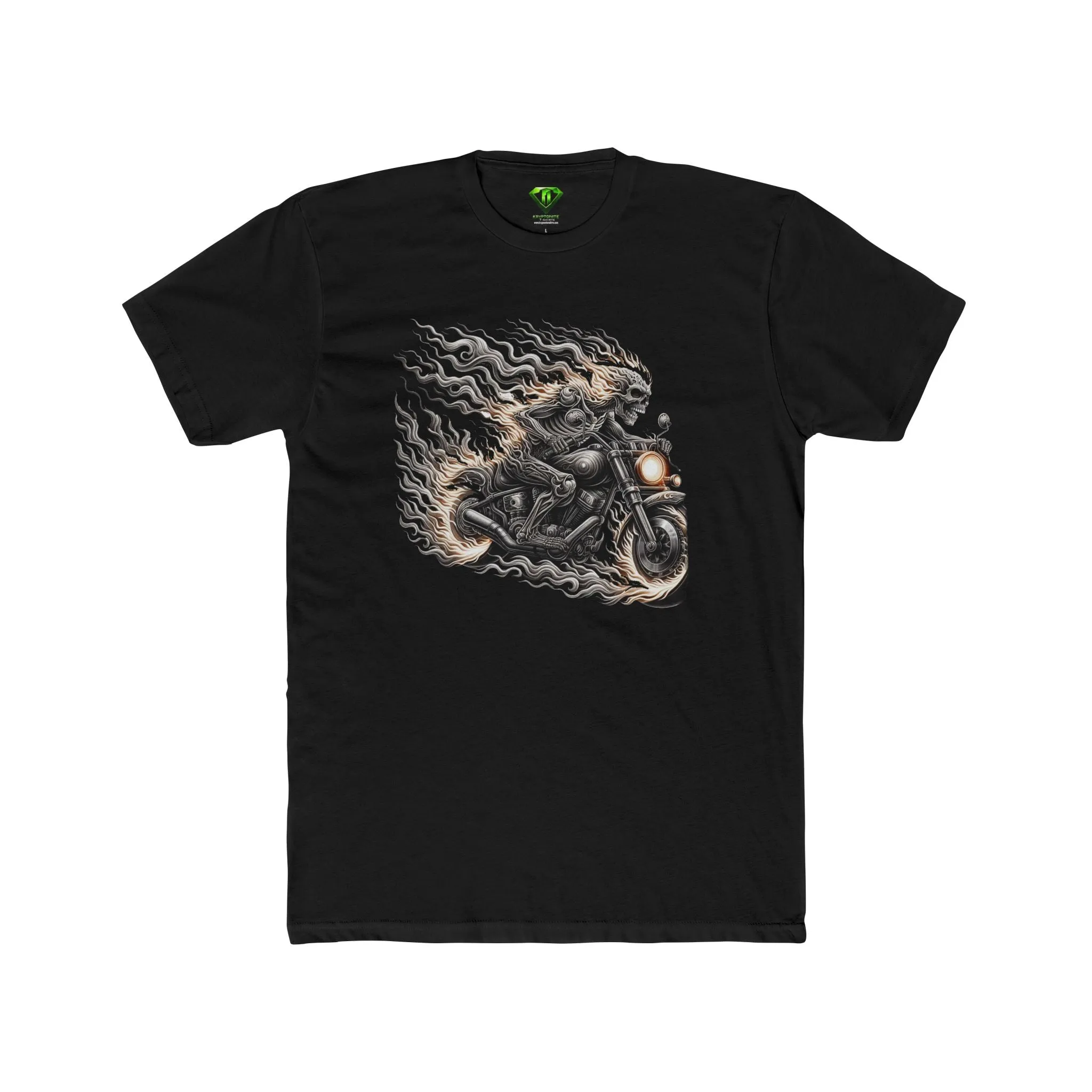 White Fire Biker T-Shirt, Unisex Tees,