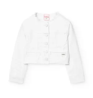 White Stretch Denim Jacket