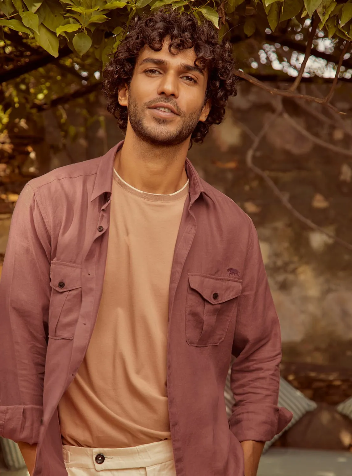 Wildberry Safari Linen Shirt