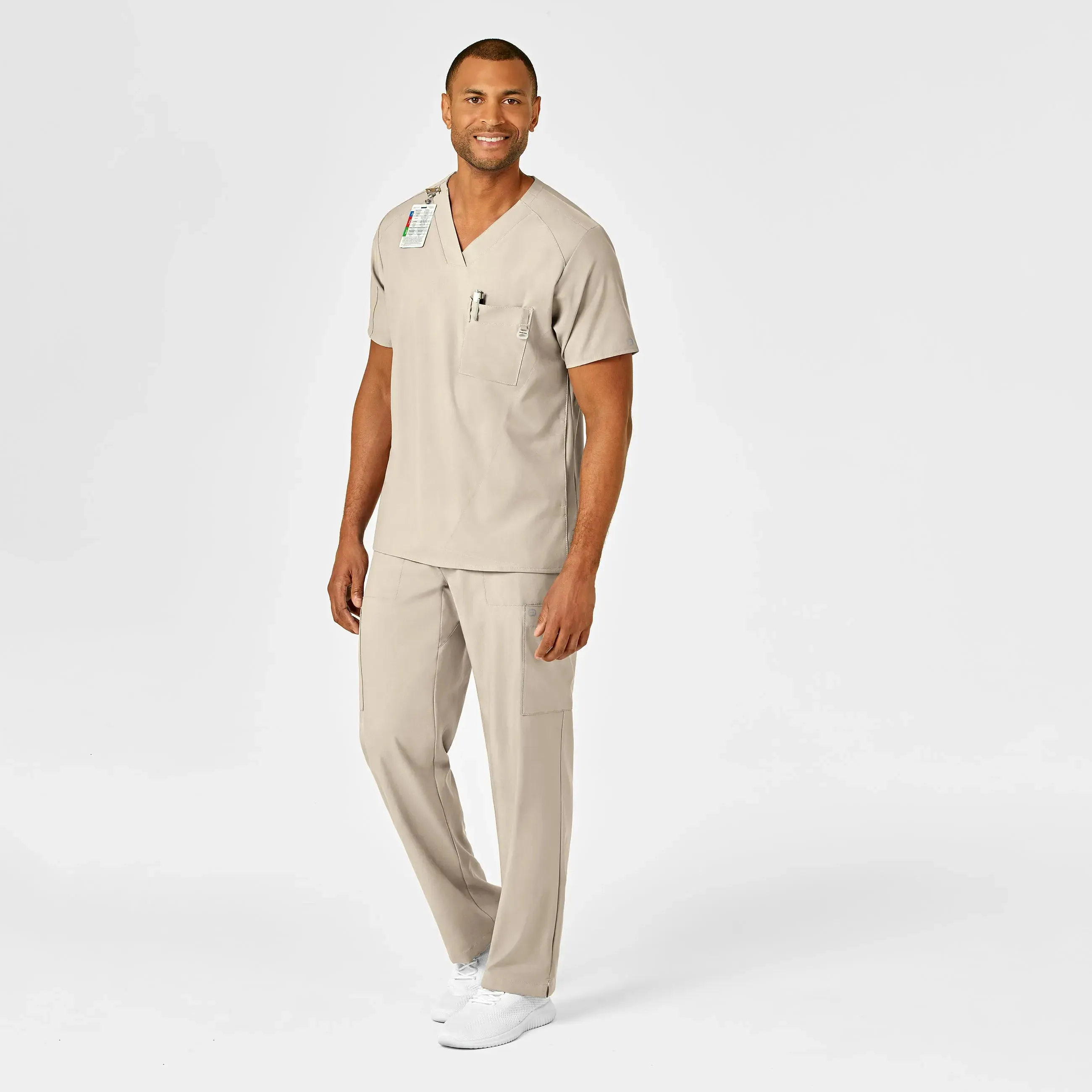Wink Men's W123 V-Neck Scrub Top - Khaki