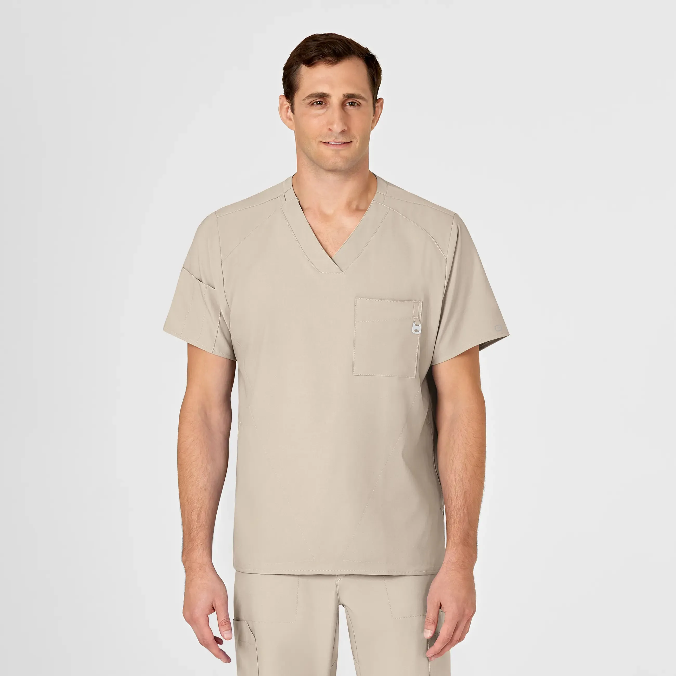 Wink Men's W123 V-Neck Scrub Top - Khaki