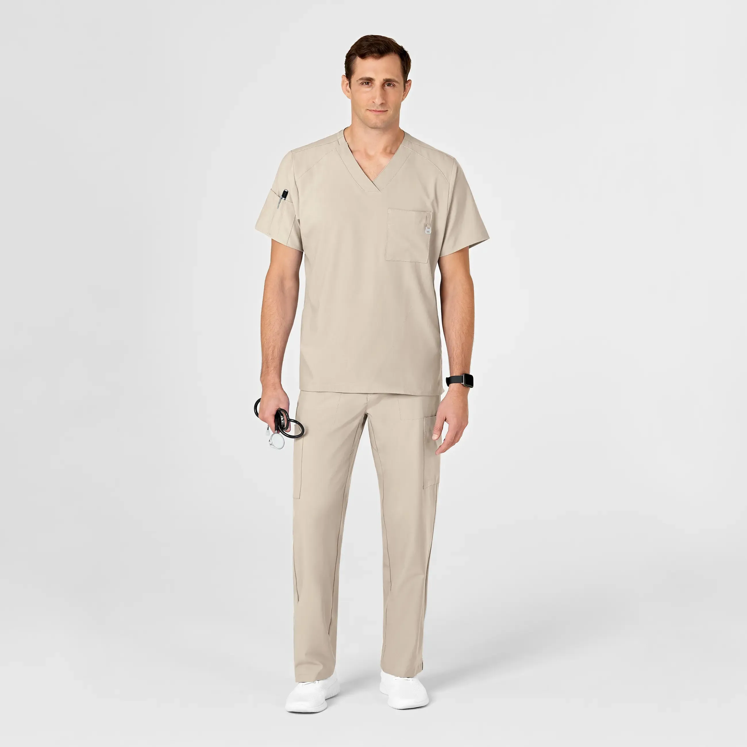 Wink Men's W123 V-Neck Scrub Top - Khaki