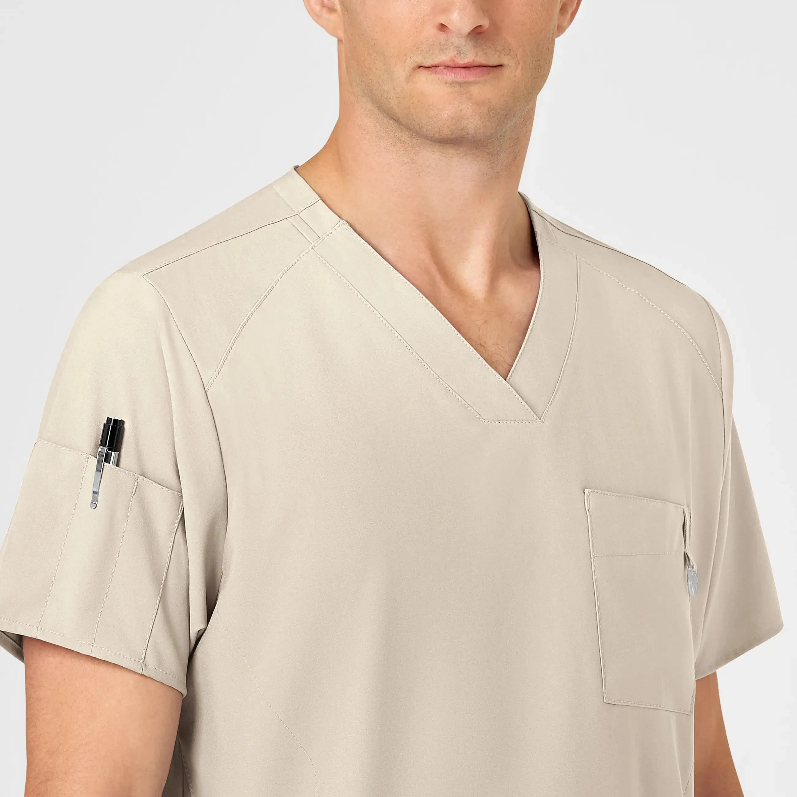 Wink Men's W123 V-Neck Scrub Top - Khaki