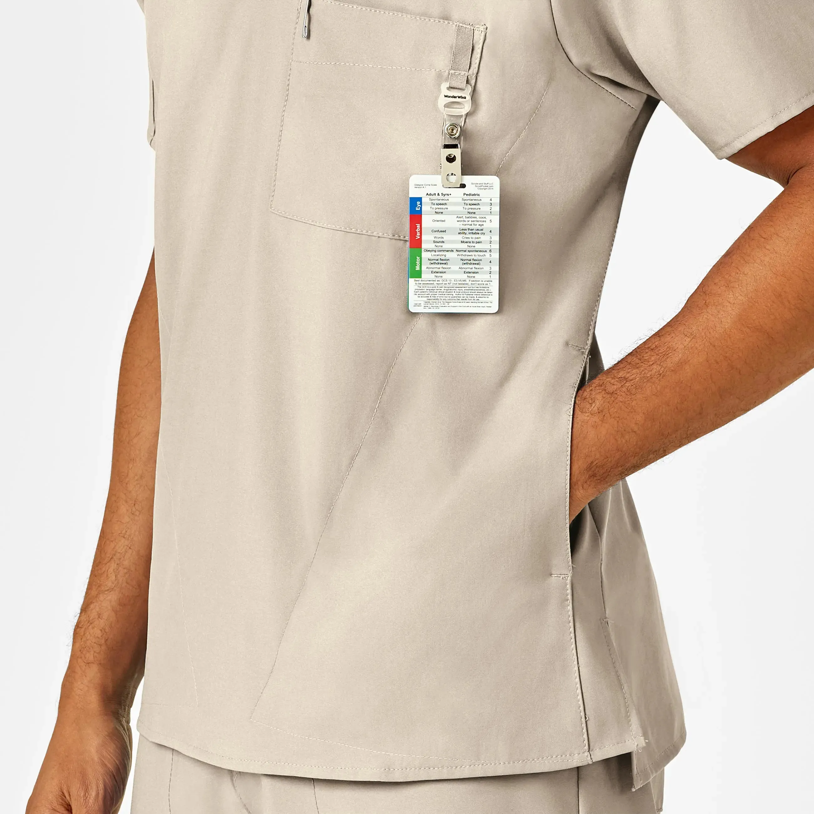 Wink Men's W123 V-Neck Scrub Top - Khaki