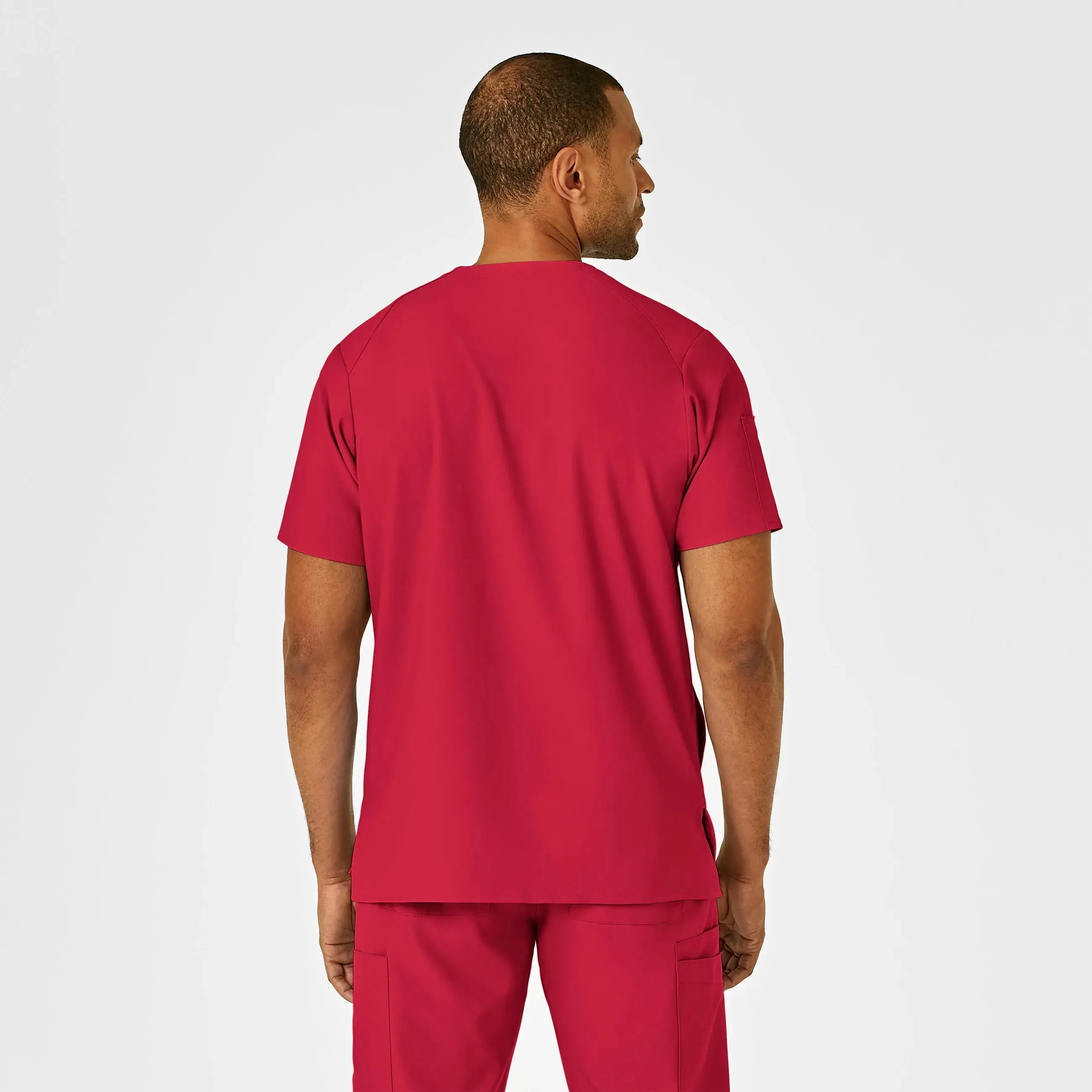Wink Men's W123 V-Neck Scrub Top - Red