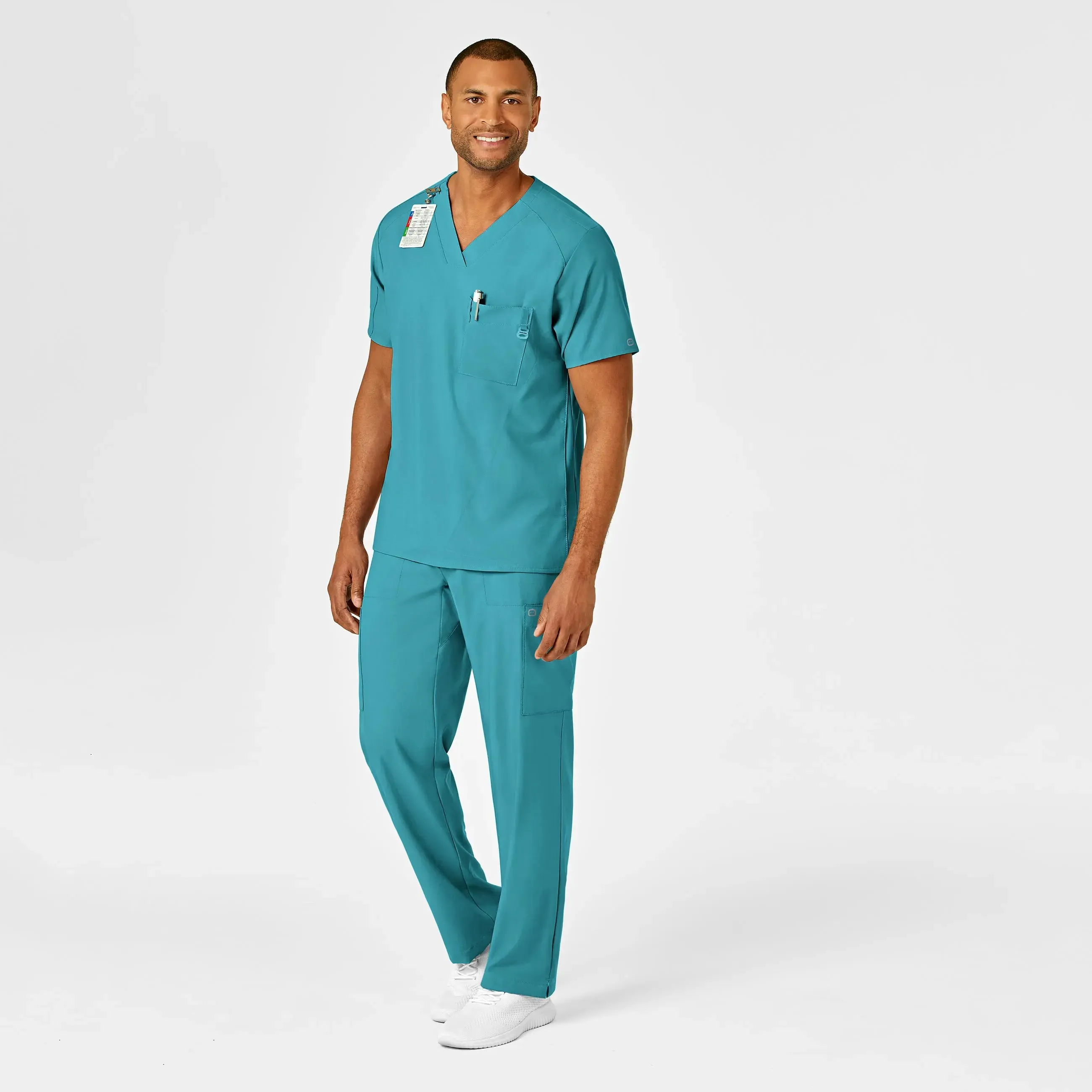 Wink Men's W123 V-Neck Scrub Top - Teal