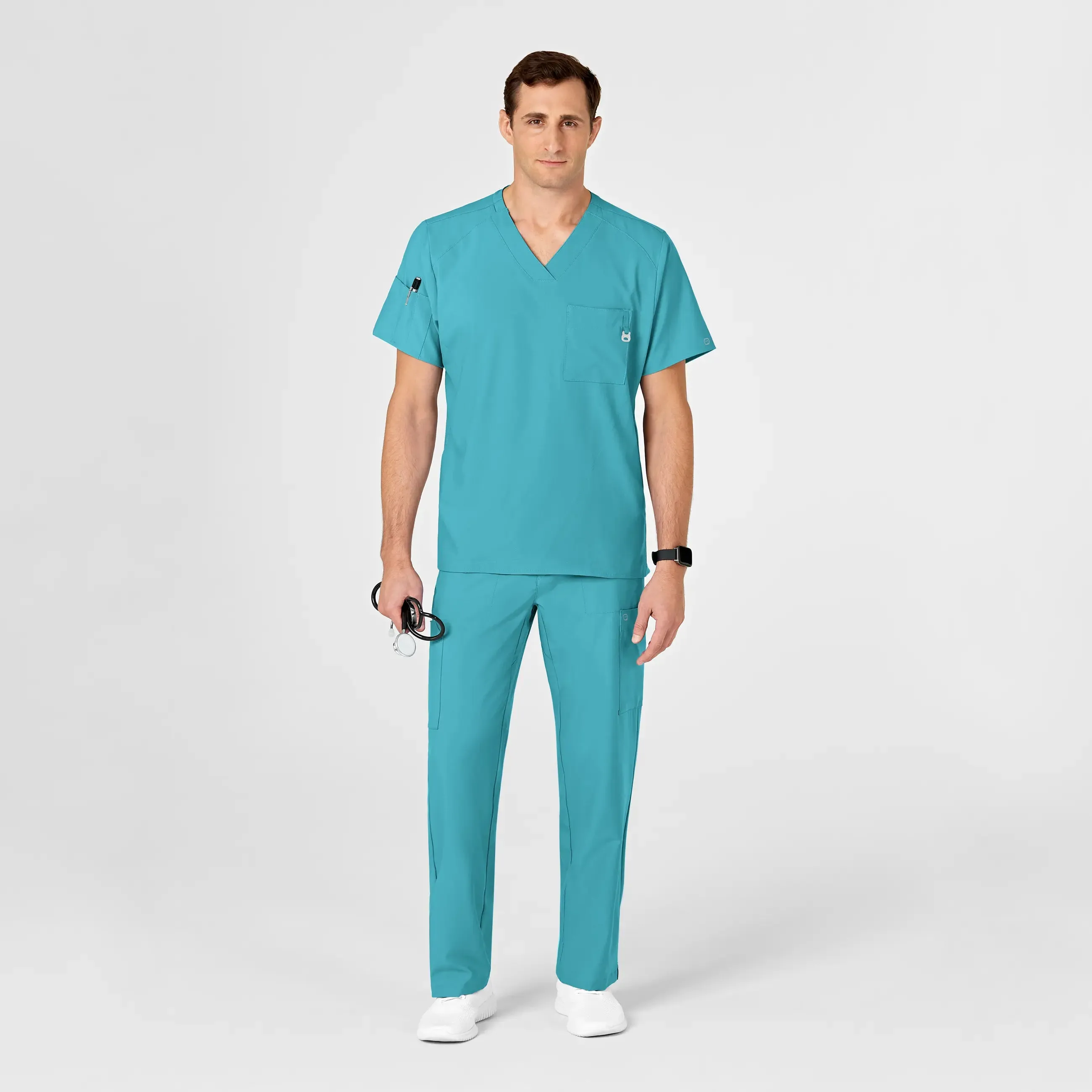 Wink Men's W123 V-Neck Scrub Top - Teal