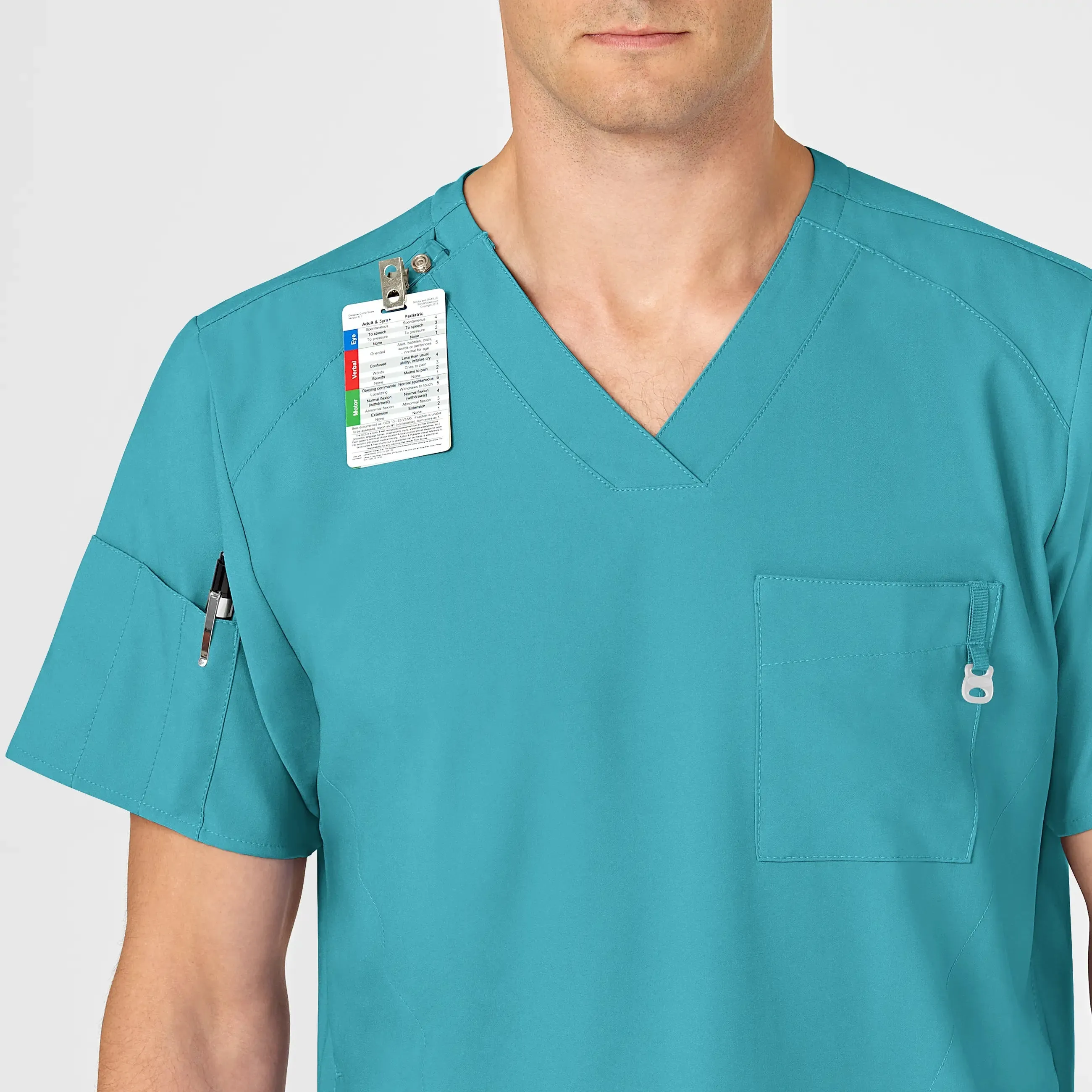 Wink Men's W123 V-Neck Scrub Top - Teal