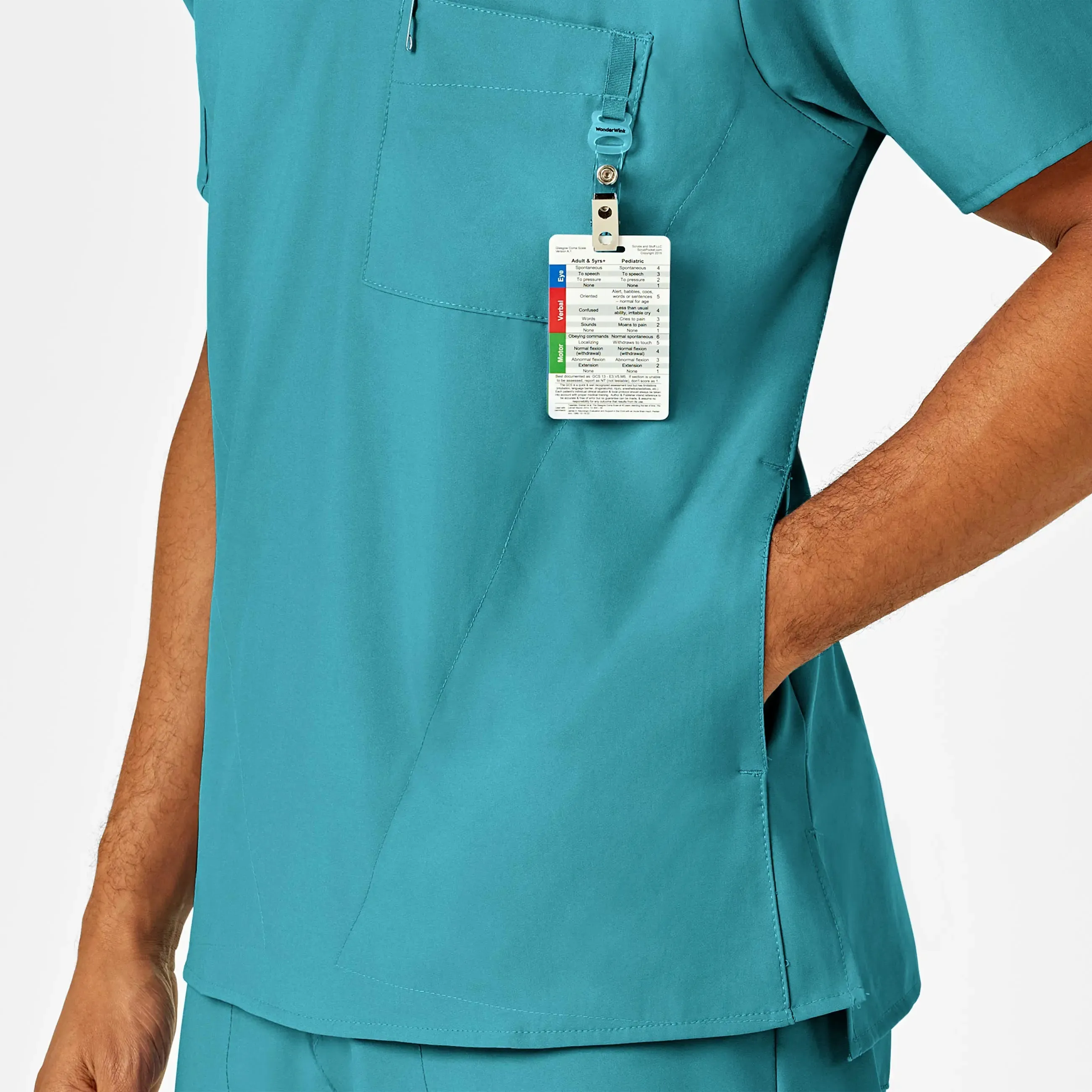 Wink Men's W123 V-Neck Scrub Top - Teal