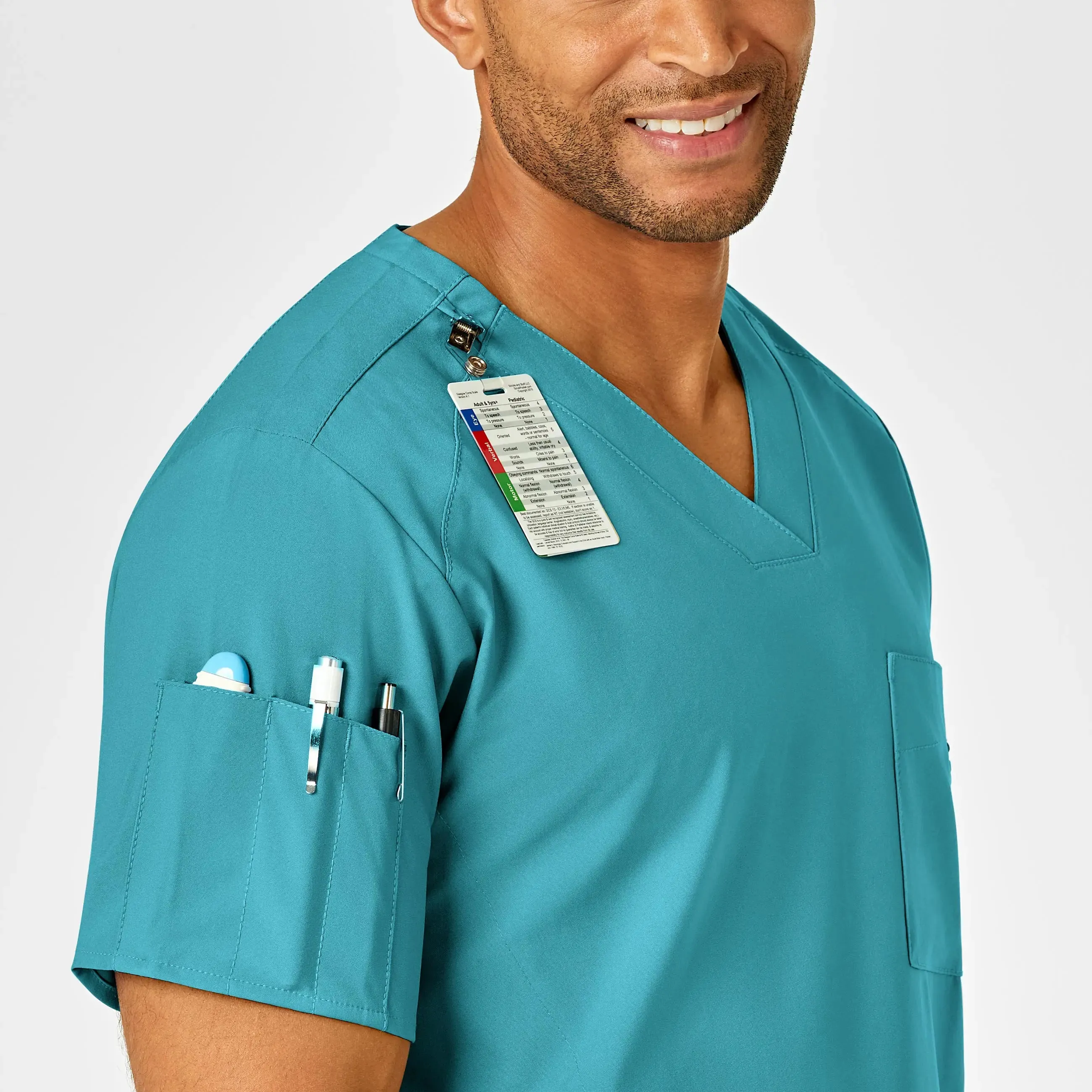 Wink Men's W123 V-Neck Scrub Top - Teal