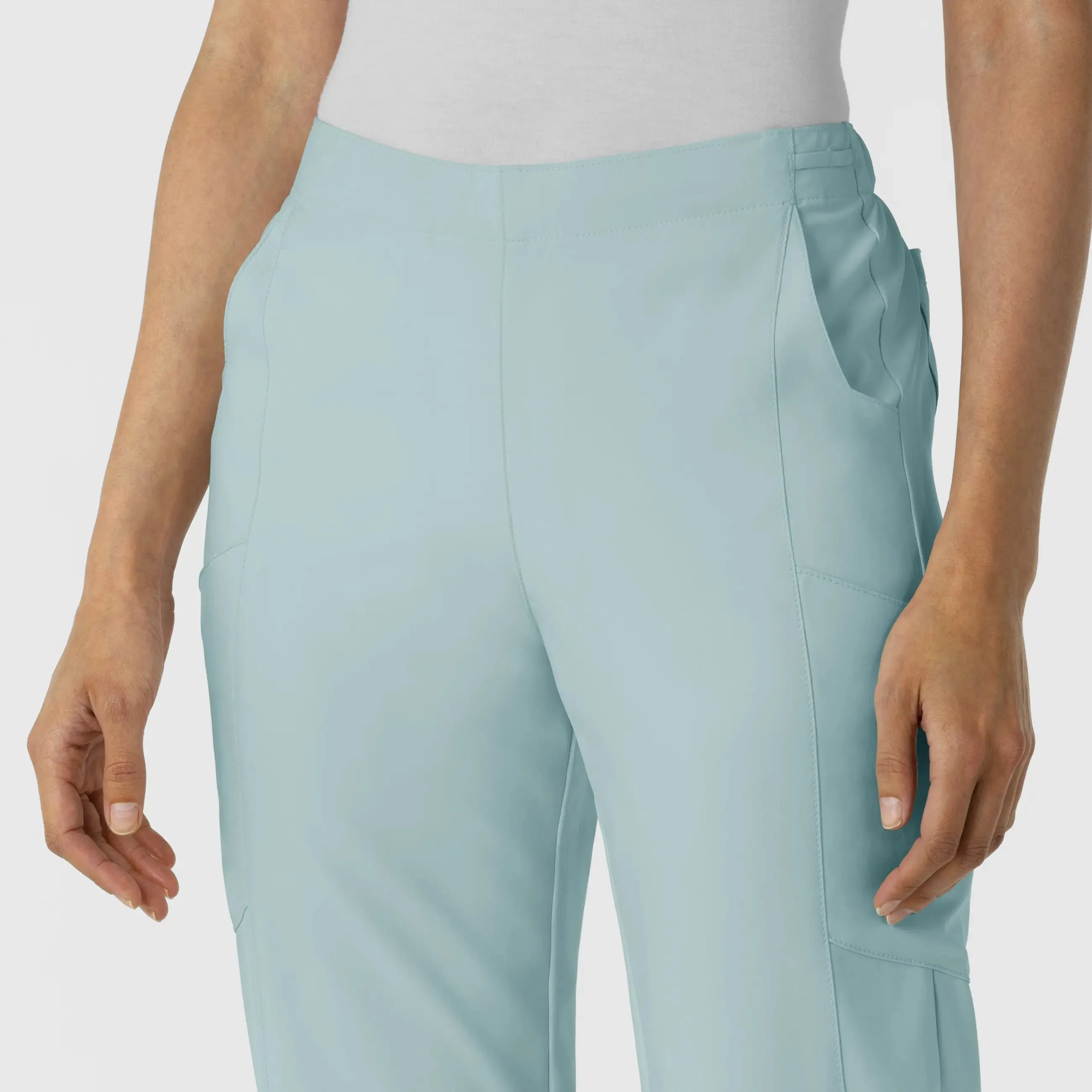 Wink Women's Flat Front Cargo Scrub Pant - Sky Blue
