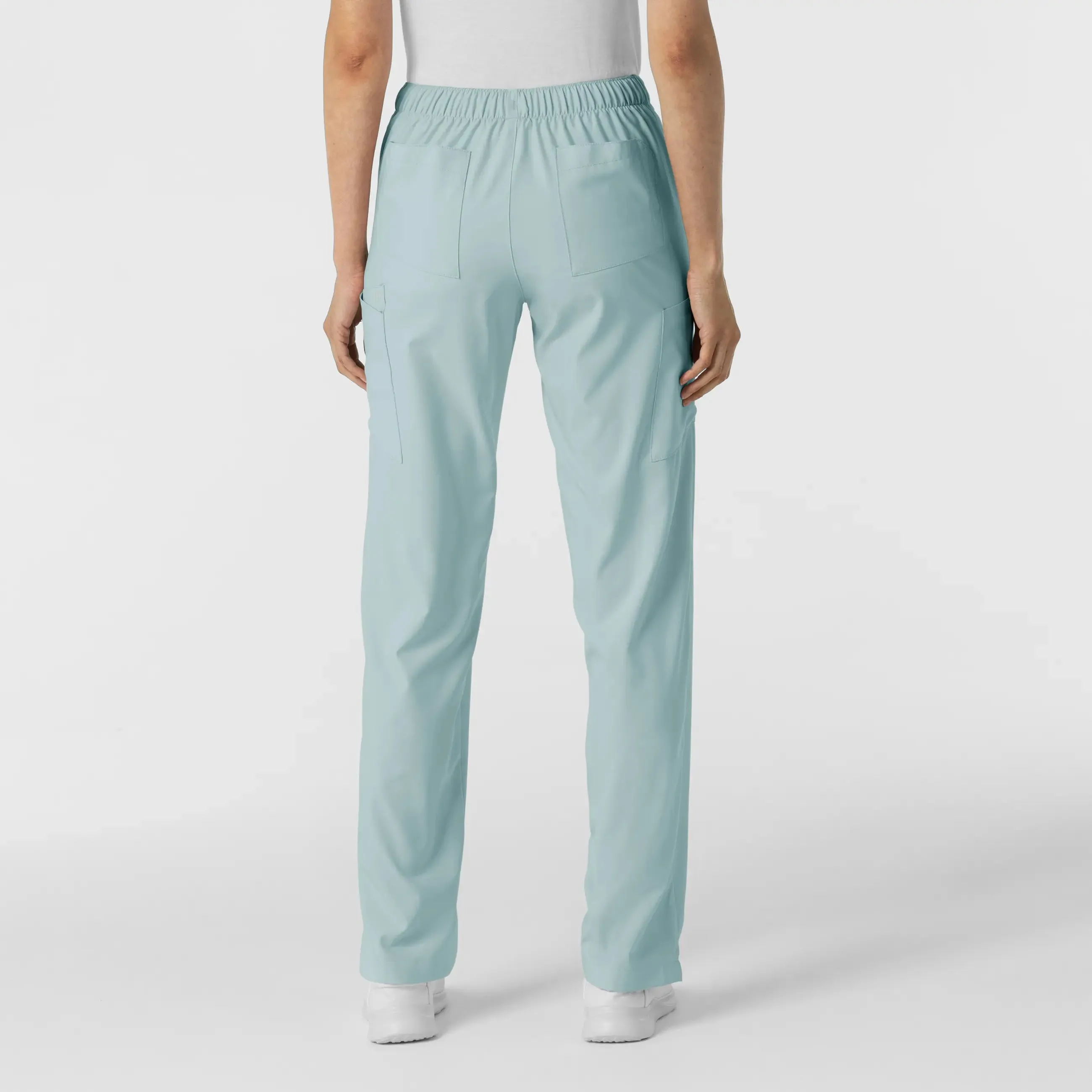 Wink Women's Flat Front Cargo Scrub Pant - Sky Blue