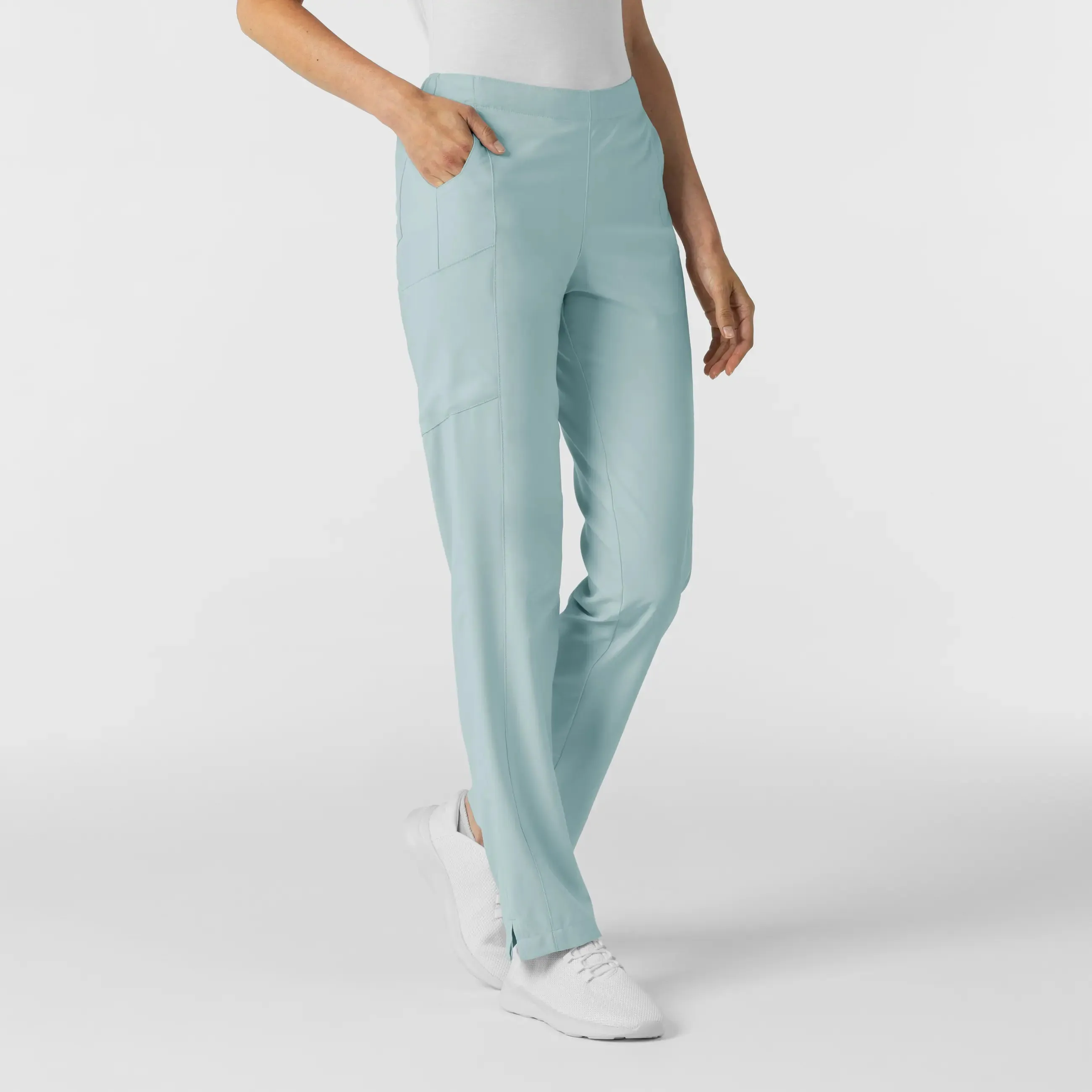 Wink Women's Flat Front Cargo Scrub Pant - Sky Blue