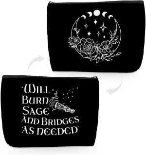 Witchy Gifts Feminism Makeup Bag Witch Stuff Halloween Party Favors Tarot Cosmetic Bag Christmas Birthday Celestial Gifts for Women Girls Friends Daughter Zipper Pouch Travel Toiletry Bag