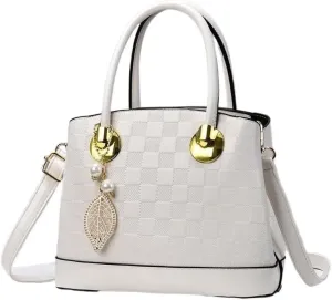 Women Stylish Print Lattice Purse Handbag Lady Large Capacity Cross-Body Bag Leisure Solid Color Shoulder Bag Wallets