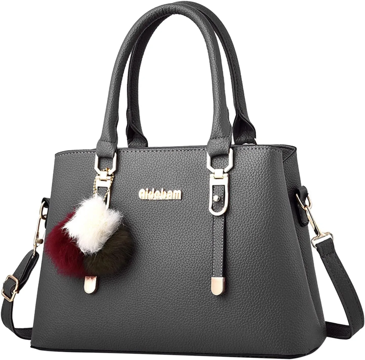 Womens Bags Elegant Casual Leather Messenger Bag Large Capacity Handbag Fashion Men's Shoulder Bag (Grey, One Size)