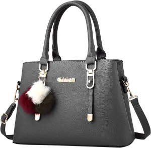 Womens Bags Elegant Casual Leather Messenger Bag Large Capacity Handbag Fashion Men's Shoulder Bag (Grey, One Size)