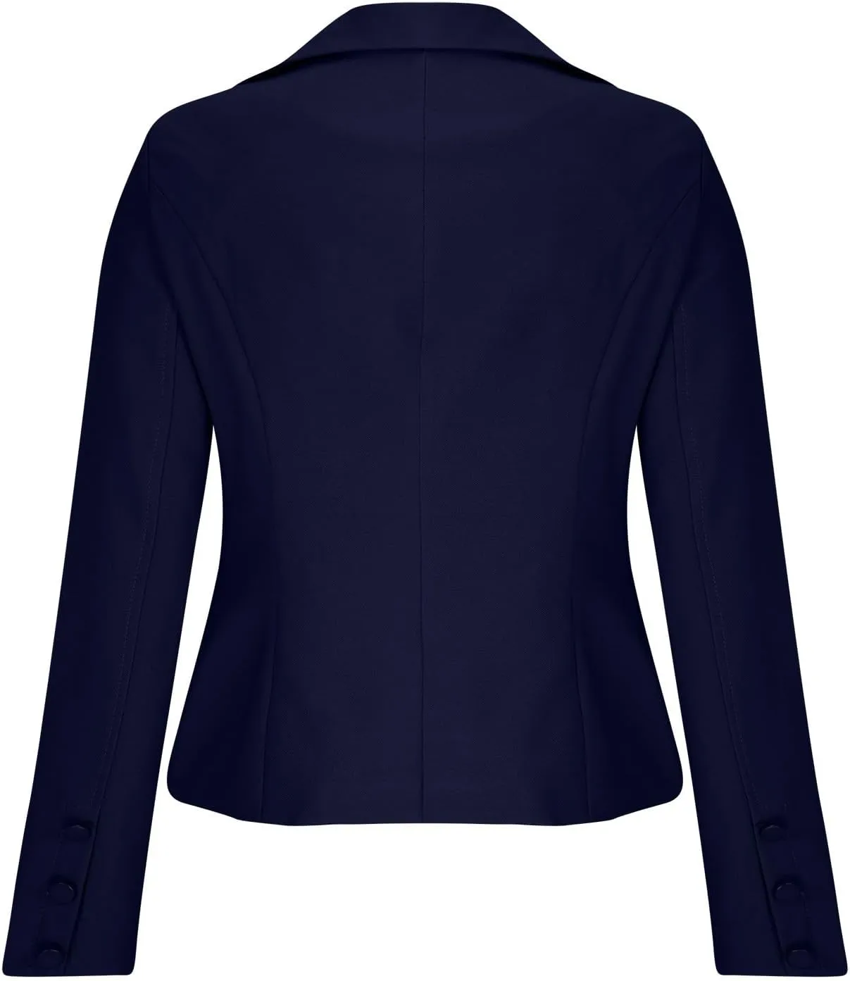 Women's Casual Work Office Blazer Double Notch Lapel Sharp Shoulder Pad Single Tunic Button Peplum Comfy Suit Jacket