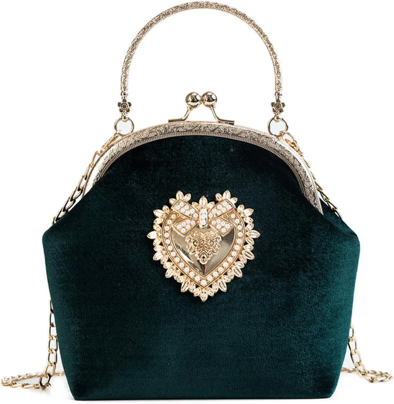 Women's Elegant Evening Clutch Handbag Velvet Purse Crossbody Vintage Satchel Shoulder Bag for Prom Party Weddingbag1615OWOISS