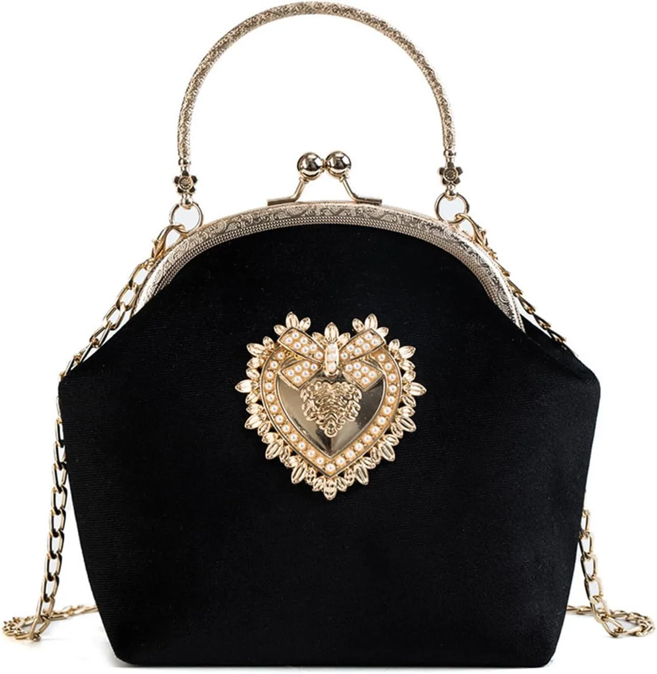 Women's Elegant Evening Clutch Handbag Velvet Purse Crossbody Vintage Satchel Shoulder Bag for Prom Party Weddingbag24OWOISS