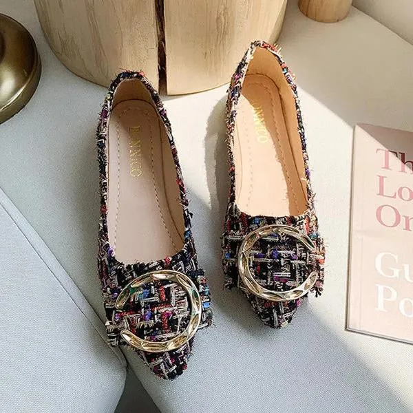 Women's Fashionable Colorful Fabric Casual Flat Shoes 64836112S
