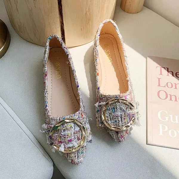 Women's Fashionable Colorful Fabric Casual Flat Shoes 64836112S