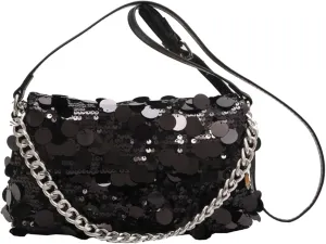 Women's Glitter Sequin Evening Bag Shiny Clutch Chain Shoulder Bag Fashion Crossbody Handbag for Prom Party Weddingbag237OWOISS