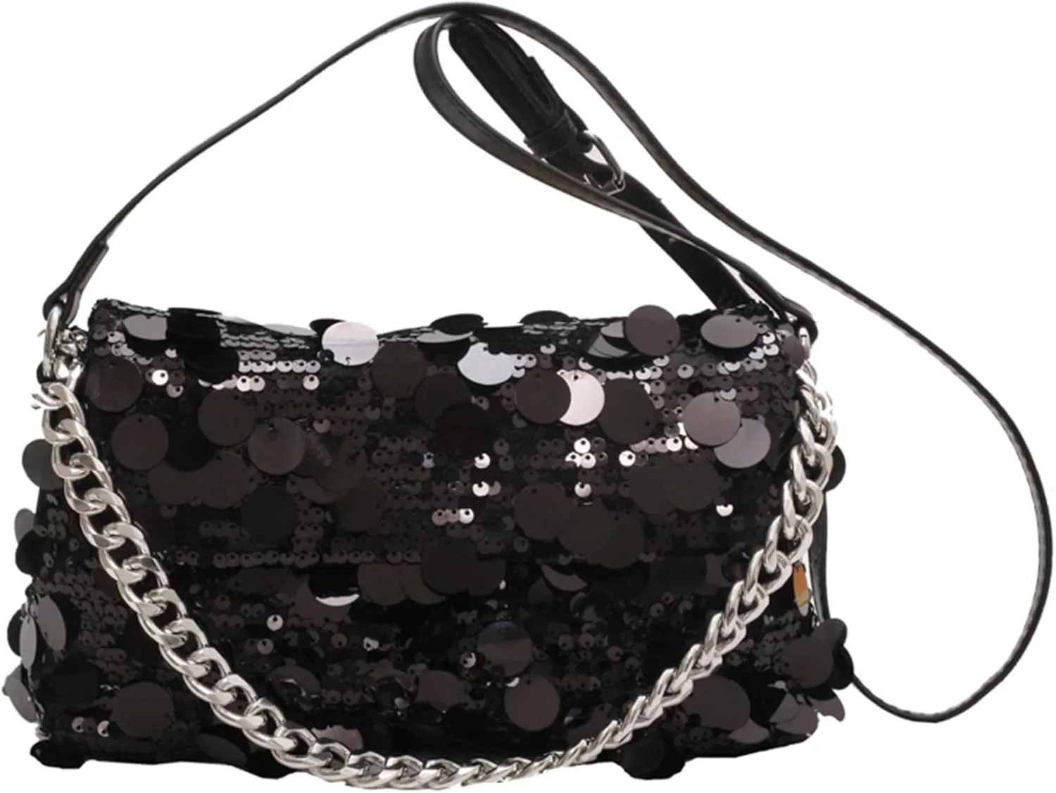 Women's Glitter Sequin Evening Bag Shiny Clutch Chain Shoulder Bag Fashion Crossbody Handbag for Prom Party Weddingbag237OWOISS