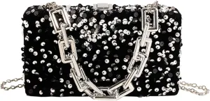 Women's Glitter Sequin Satchel Retro Evening Shoulder Bag Party Clutch Wedding Purse Fashion Crossbody Prom Handbagbag275OWOISS