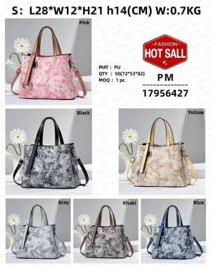 Womens Handbag Large-Capacity Embroidered Top Handle Shoulder Bags Work Satchel Purse Floral Stylish Casual