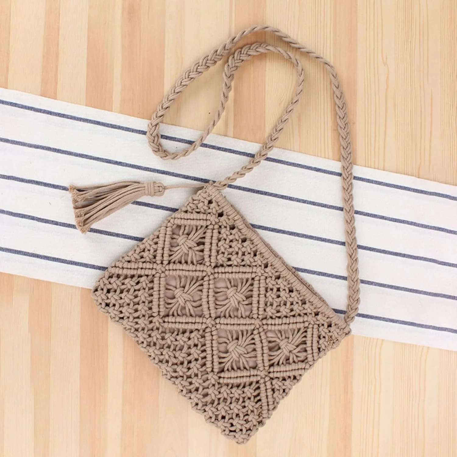 Womens Handwoven Crossbody Purse Summer Beach Clutch Purses Woven Handmade Shoulder Men Bags Shoulder (Grey, One Size)