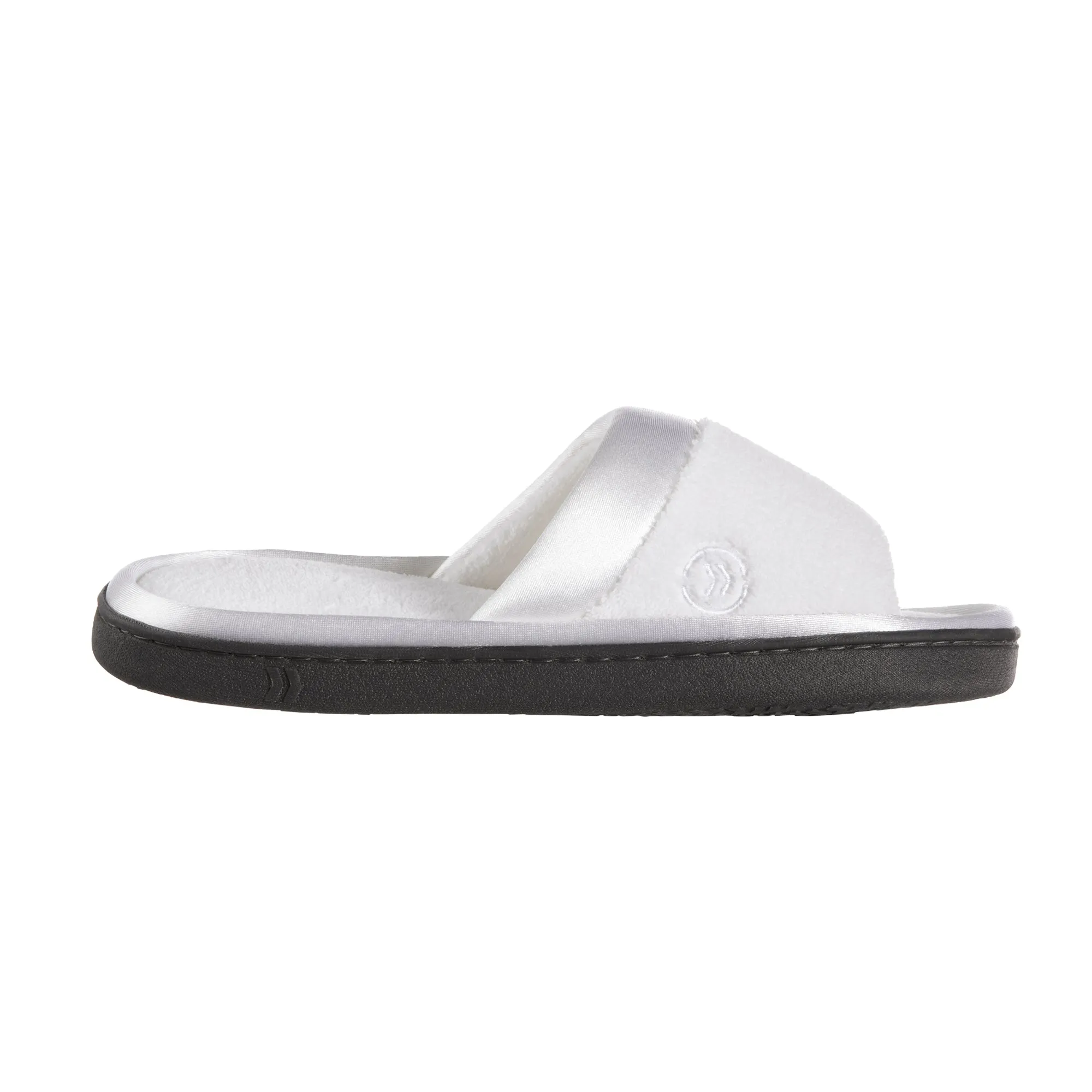 Women’s Microterry Satin Trim Wider Width Slide Slippers