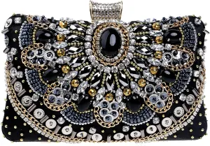Women's Multicolor Rhinestone Clutch Purse Vintage Sparkly Evening Bag Prom Wedding Party Shoulder Bag luxury Handbagbag893OWOISS