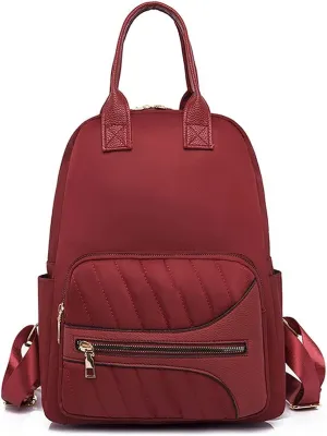 Women's Multifunctional Small Travelling Backpack Simple Beautiful Fashion Shoulder Backpacks (Red)