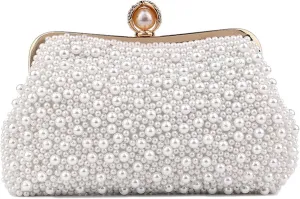 Women's Pearl Clutch Purse Elegant Wedding Party Shoulder Bag Handbag Prom Evening Bag Shell Shape Beaded Bagbag2512OWOISS