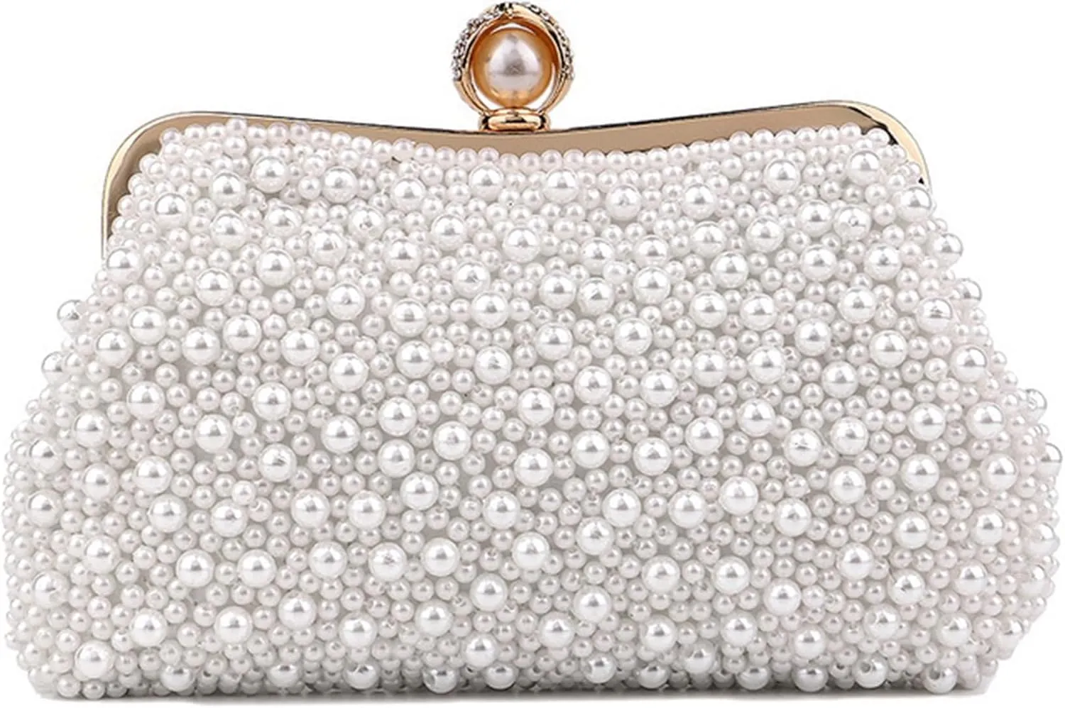 Women's Pearl Clutch Purse Elegant Wedding Party Shoulder Bag Handbag Prom Evening Bag Shell Shape Beaded Bagbag2514OWOISS