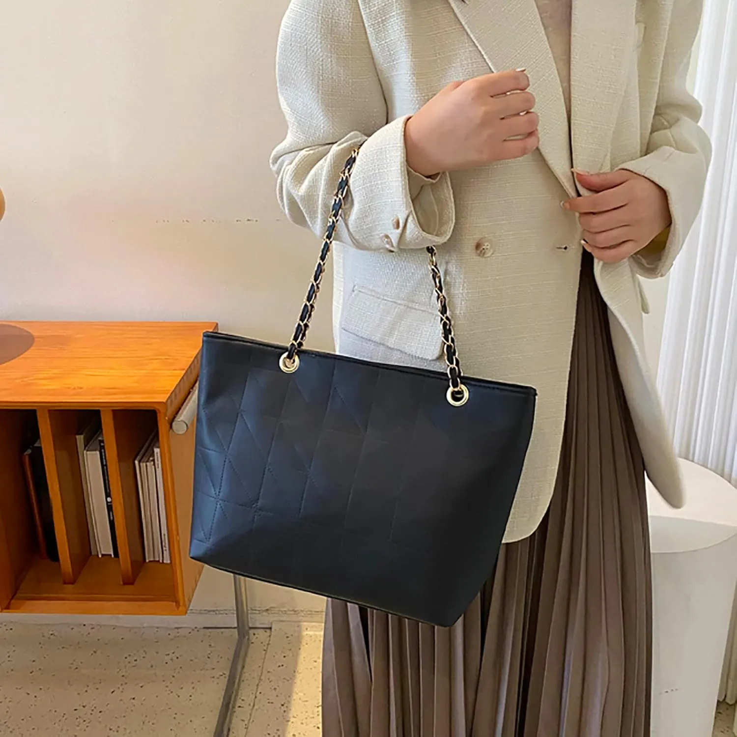 Women's Pleated Hobo Shoulder Bag Pu Leather Clutch Handbag Women's Faux Suede Hobo Bag