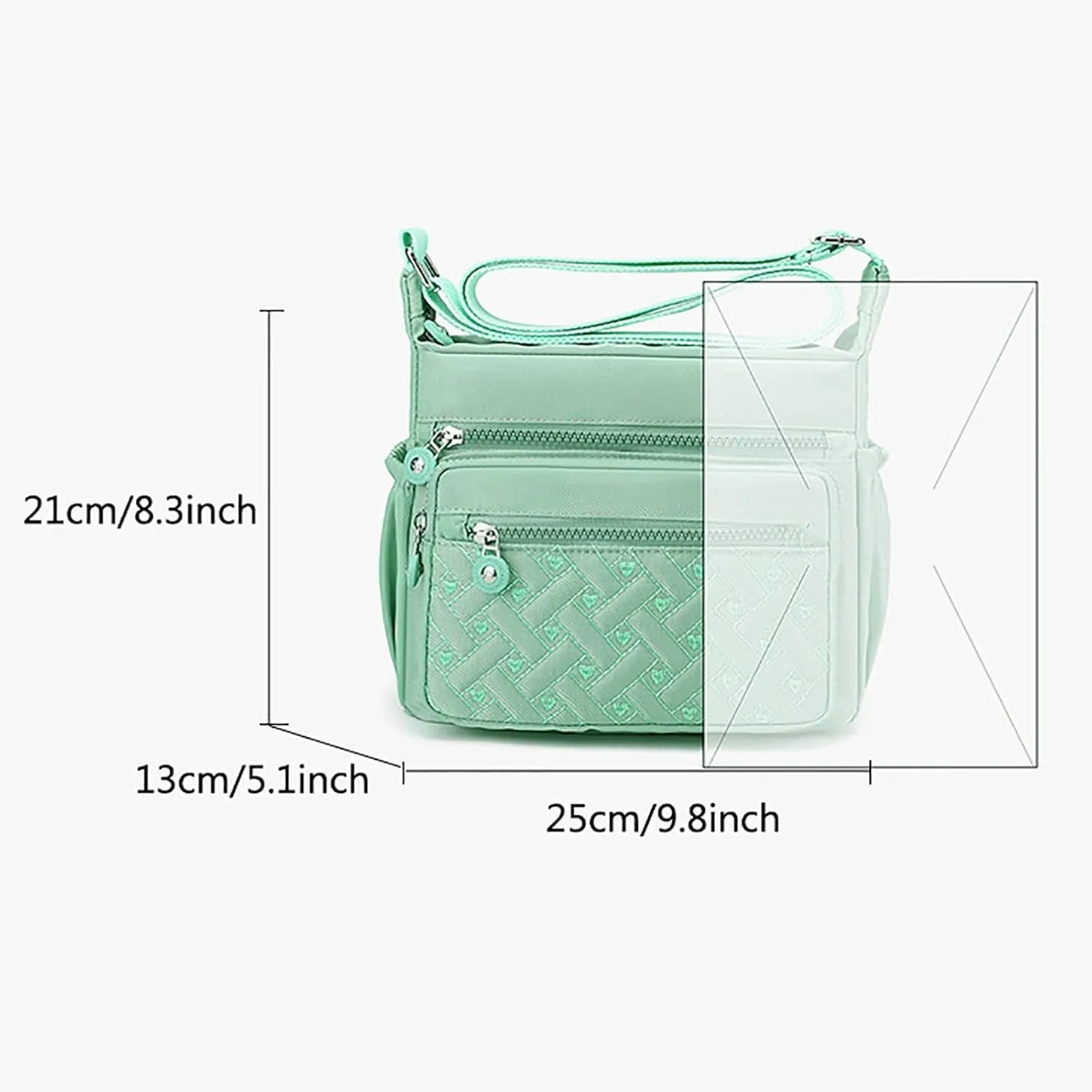 Womens Pocket Casual Crossbody Handbags Shoulder Messenger Bag For Travel Hiking Daily Shoulder Holster Bag (One Size)