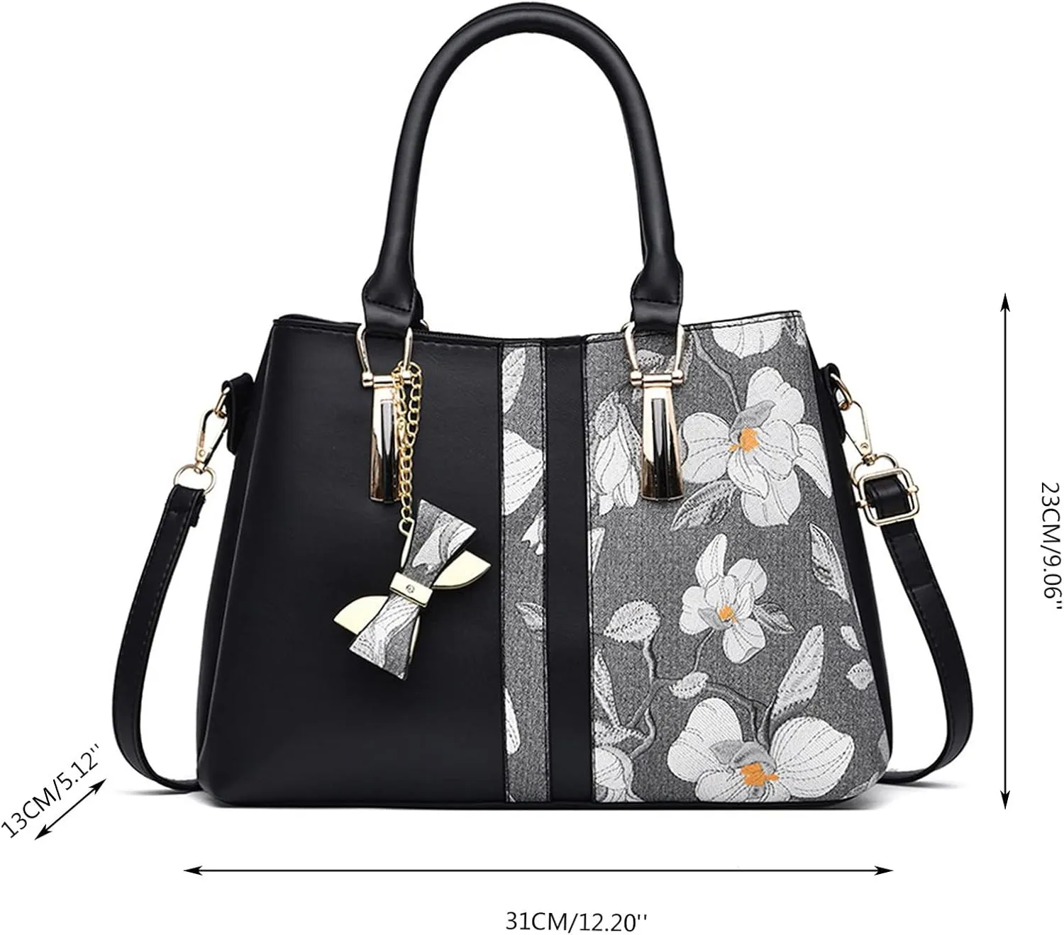 Womens Skull Print Pu Leather Hobo Tote Shoulder Bag Package Handbag with Gift Blue