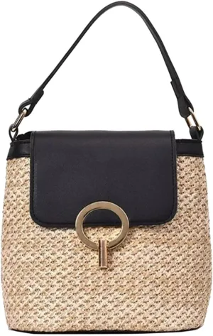 Women's Straw Woven Beach Bag Summer Vacation Shoulder Purse Crossbody Bags for Women,ultra Soft Leather Purses for Women