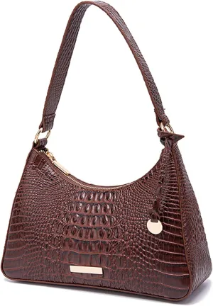 Women's Stylish PU Leather Shoulder Bags Vintage Crocodile Pattern Satchel Handbag Clutch Purse for Evening Partiesbag1506OWOISS
