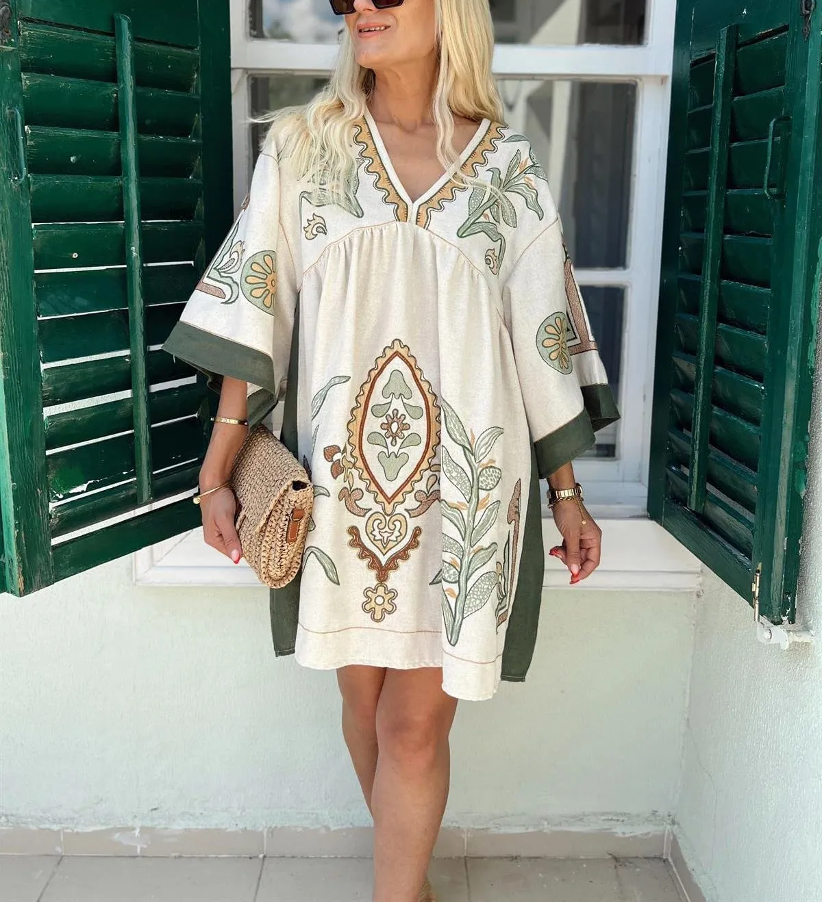 Womens Sundress Summer V Neck Short Tshirt Dress Y2k Floral Print Babydoll Sun Dresses Flowy Boho A Line Mini Dress