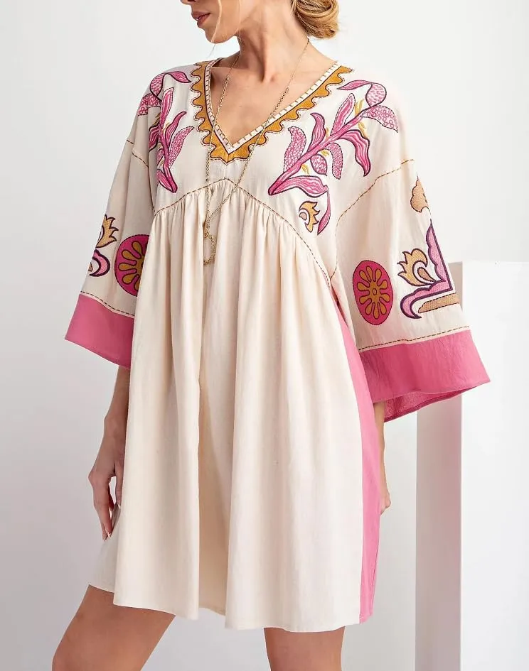 Womens Sundress Summer V Neck Short Tshirt Dress Y2k Floral Print Babydoll Sun Dresses Flowy Boho A Line Mini Dress